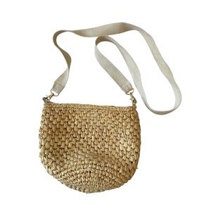 Buji Baja Stylish Tan Woven Crossbody Bag